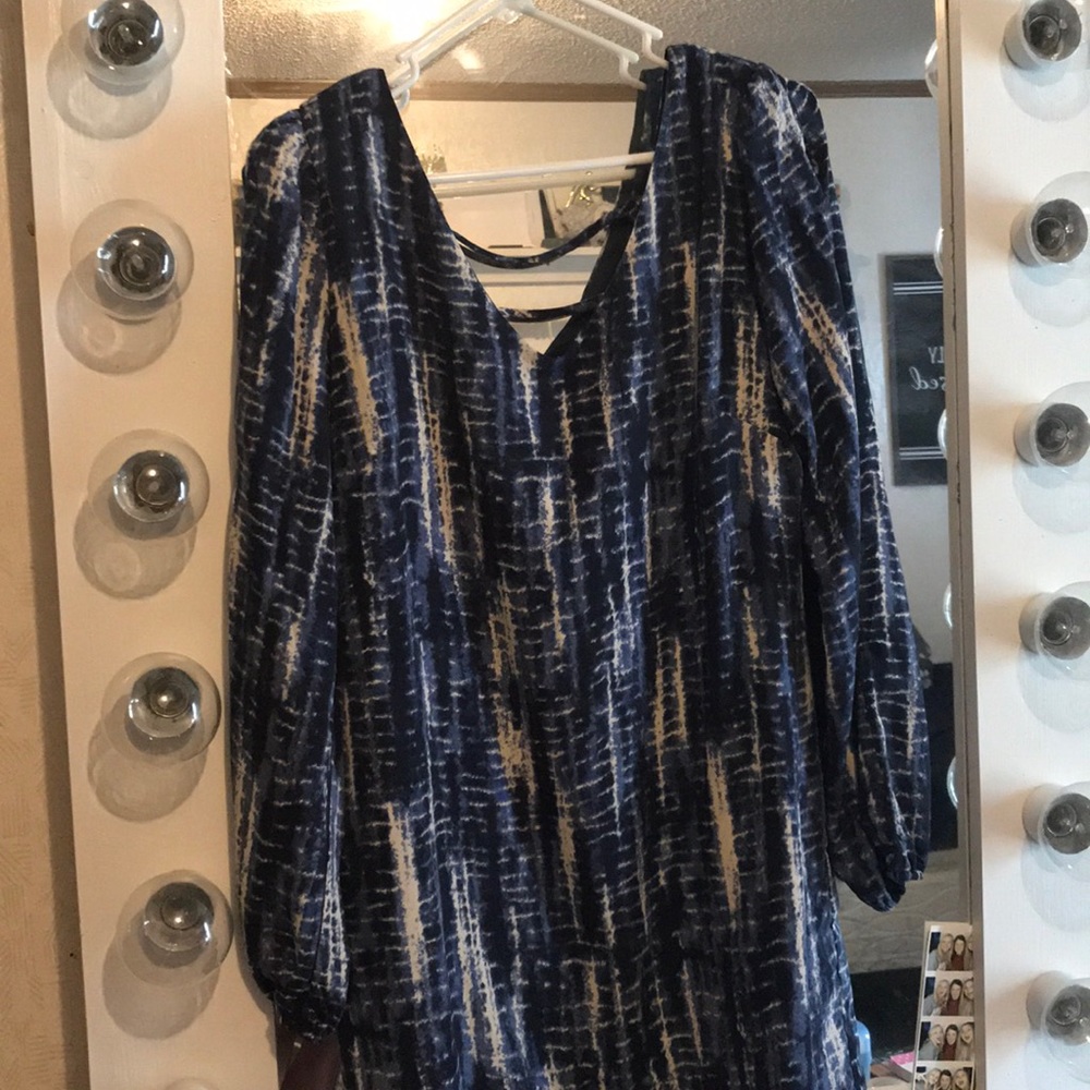 Blue long sleeve dress